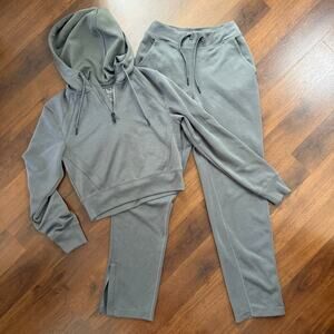 Bylt Basics Women's Opal Sweatsuit Gray Athleisure Lounge Athletic Comfort Sz XS